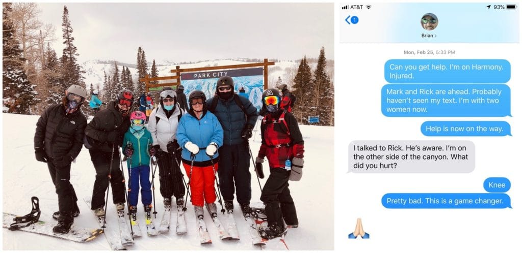 Our Family at the top of a ski mountain